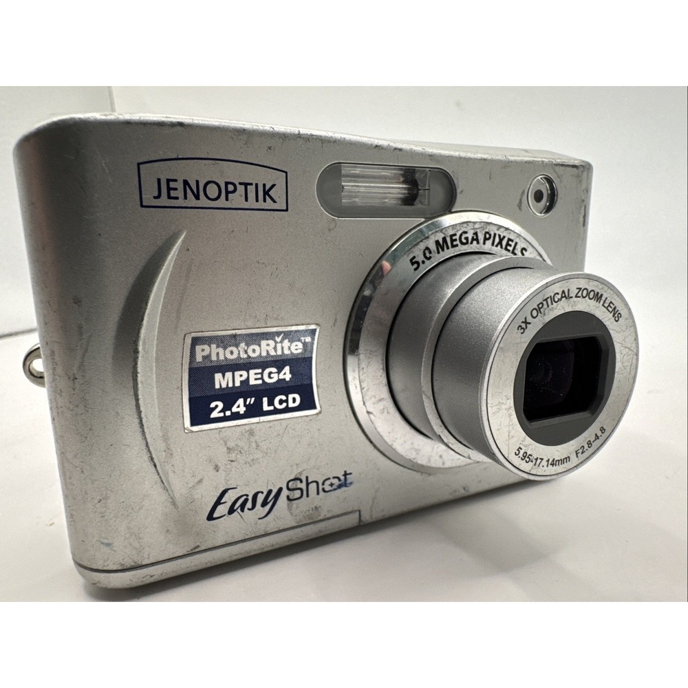 JENOPTIK EasyShot JD5.0z3 5.0MP Compact Digital Camera Silver parts, not working - Picture 2 of 7